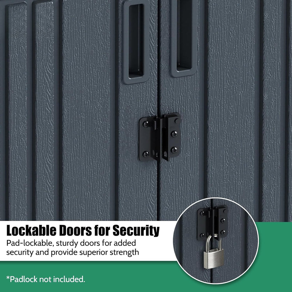 Grey Lockable Tall Outdoor Storage Cabinet