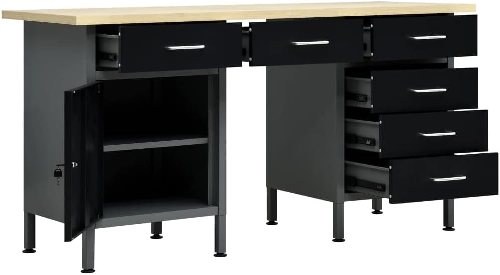 Heavy‑Duty Workshop Storage Workbench Table