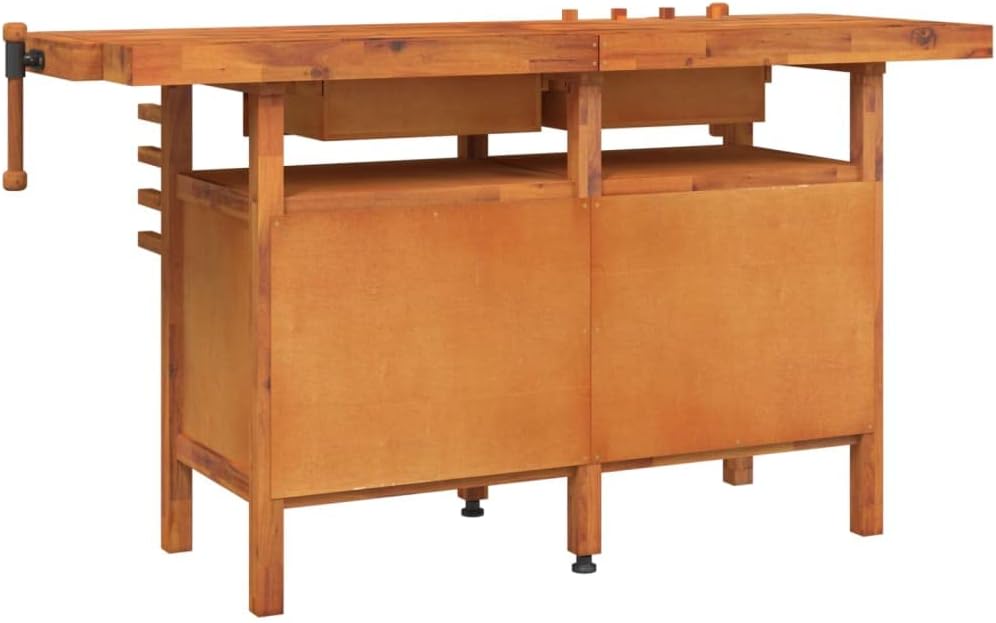 Solid Wood Garage Workshop Workbench Table