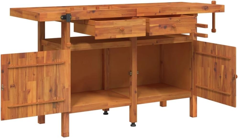 Solid Wood Garage Workshop Workbench Table