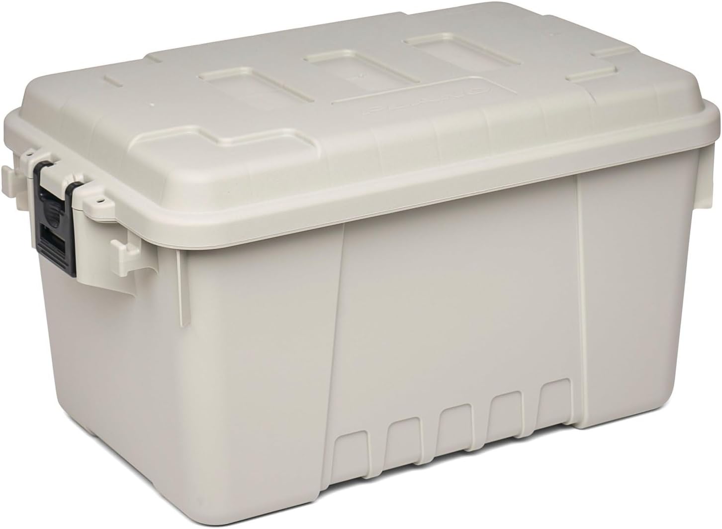 Beige Stackable Plastic Storage Tote Bin