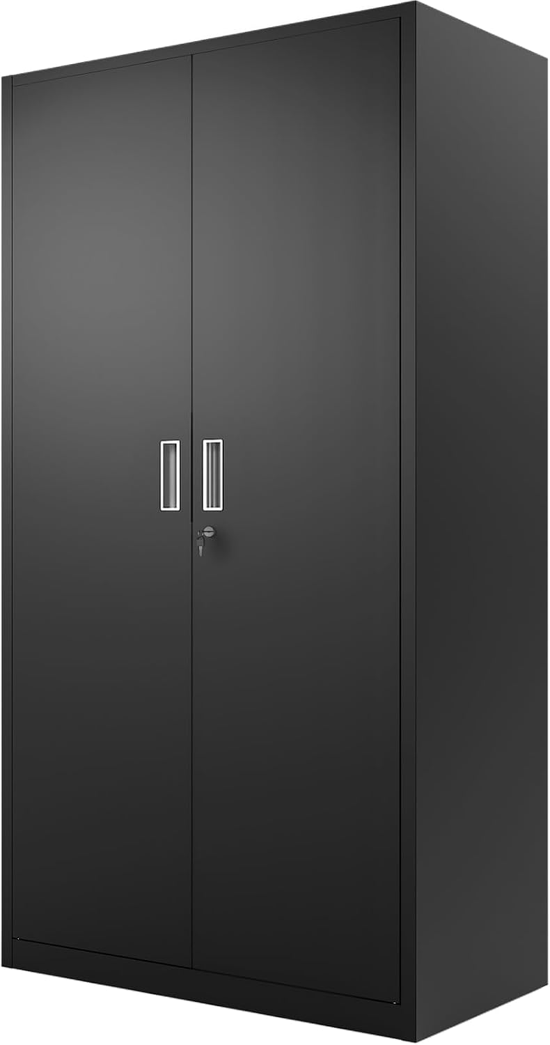 Tall Lockable Steel Garage Storage Cabinet
