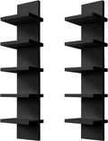 Black Floating Vertical Wall Storage Shelf Unit