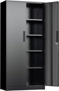 Black Tall Lockable Metal Storage Cabinet