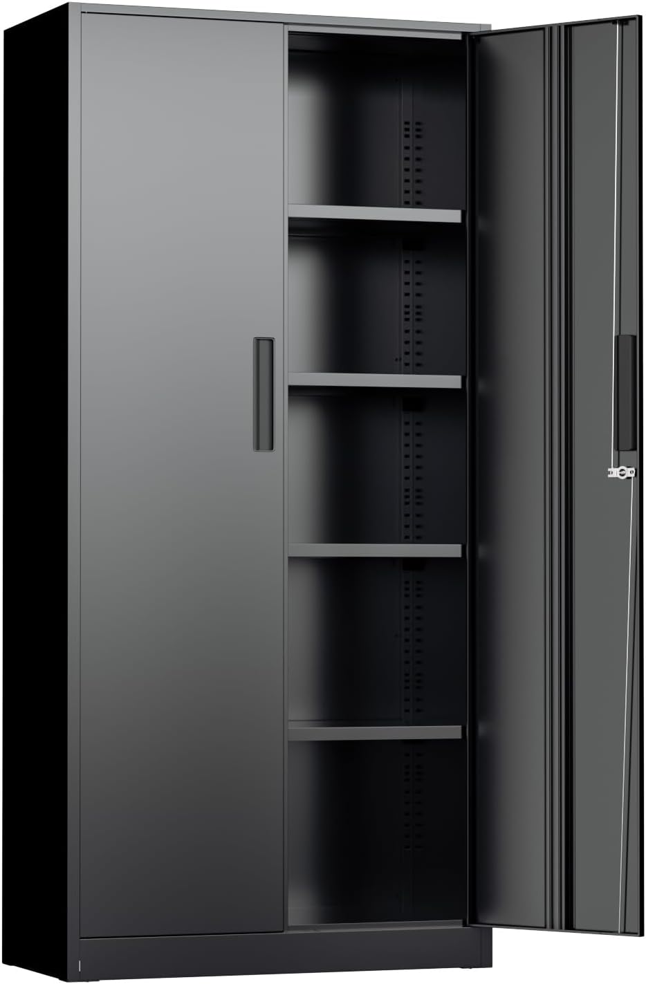 Black Tall Lockable Metal Storage Cabinet
