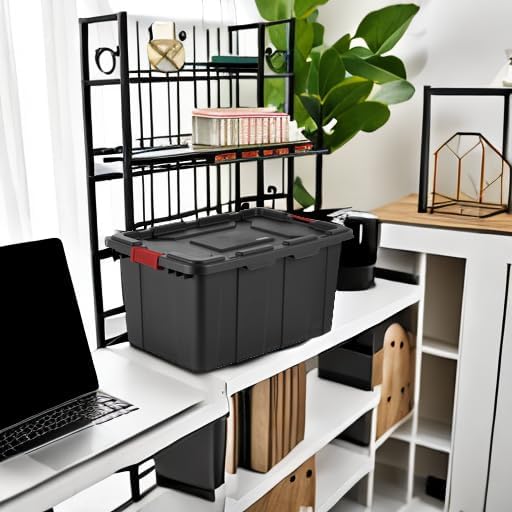 Black Heavy‑Duty Plastic Storage Totes