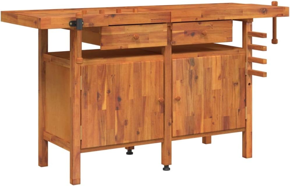 Solid Wood Garage Workshop Workbench Table