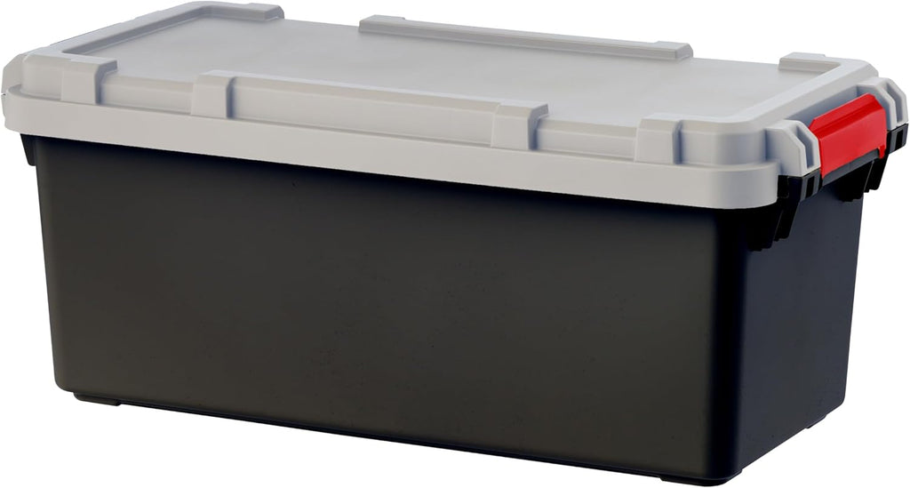 Dark Gray Lockable Plastic Storage Trunk