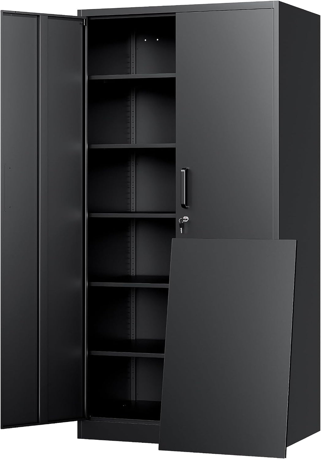 Black Lockable Steel Garage Storage Cabinet