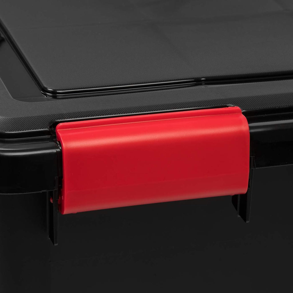 Black‑Red Airtight Plastic Storage Bins