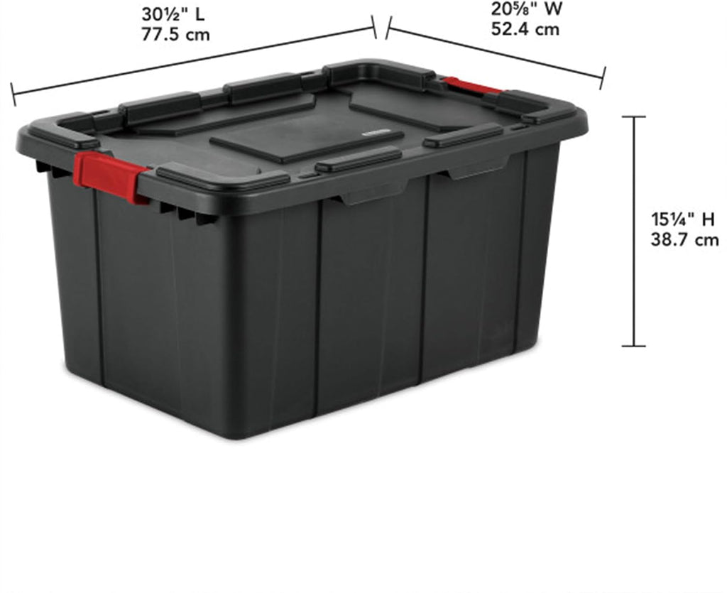 Black Heavy‑Duty Plastic Storage Totes