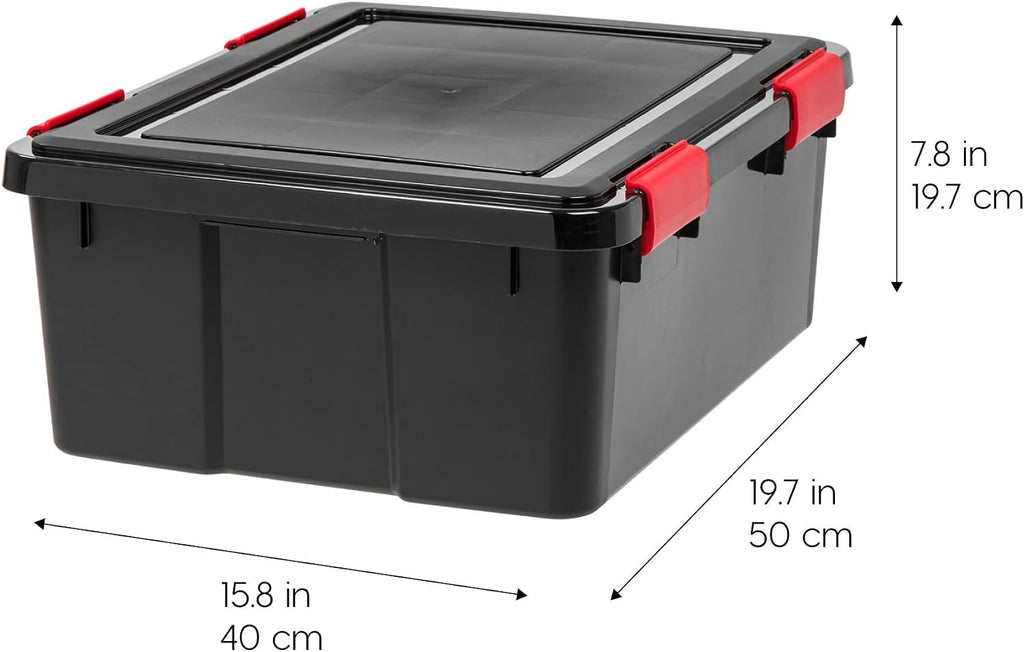 Black‑Red Airtight Plastic Storage Bins