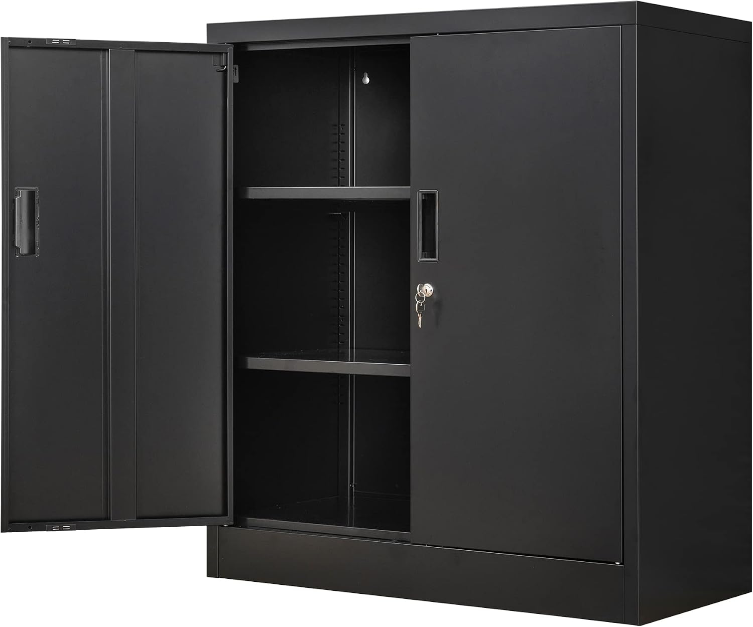 Black Lockable Metal Garage Storage Cabinet