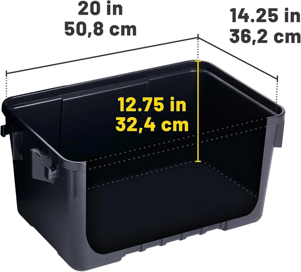 Beige Stackable Plastic Storage Tote Bin