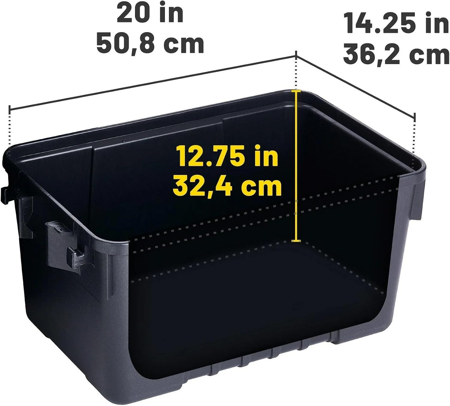Beige Stackable Plastic Storage Tote Bin