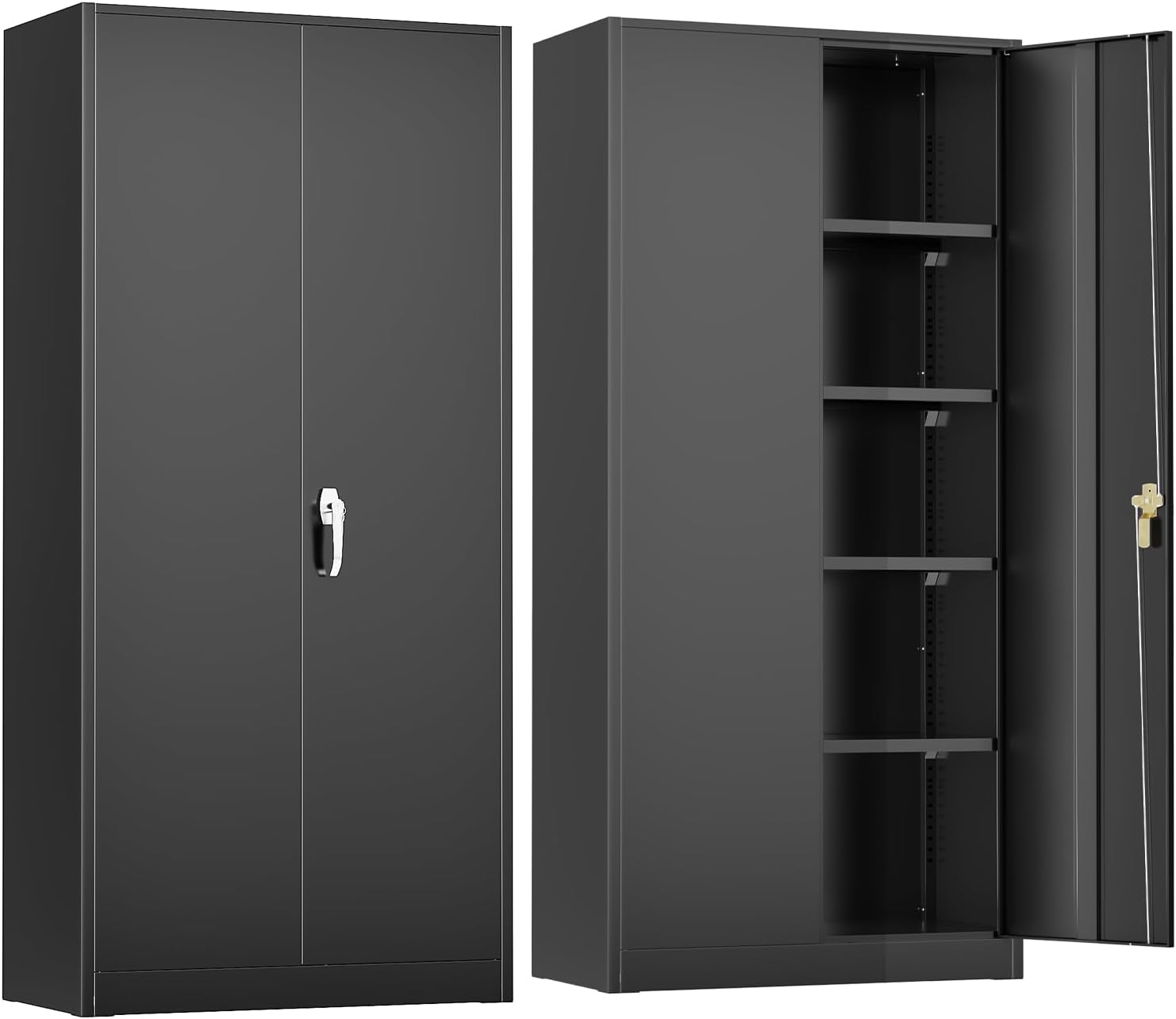 Black Heavy‑Duty Metal Garage Storage Cabinet
