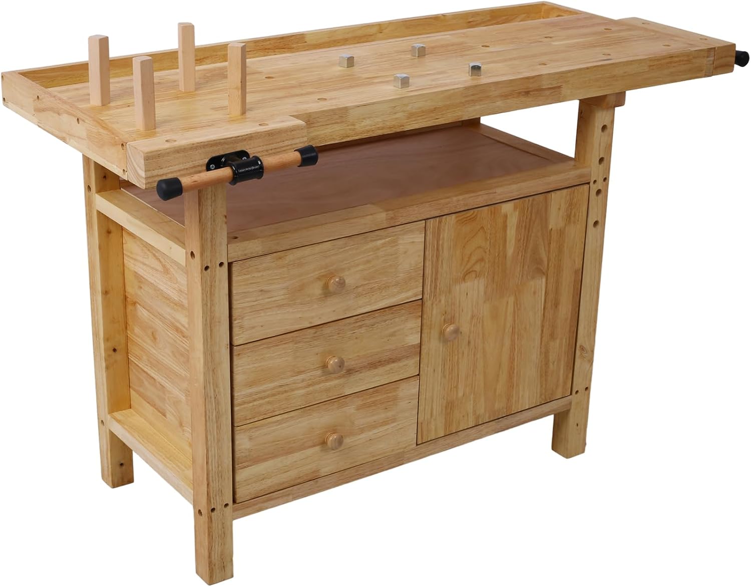 Heavy‑Duty Wood Workshop Workbench Table
