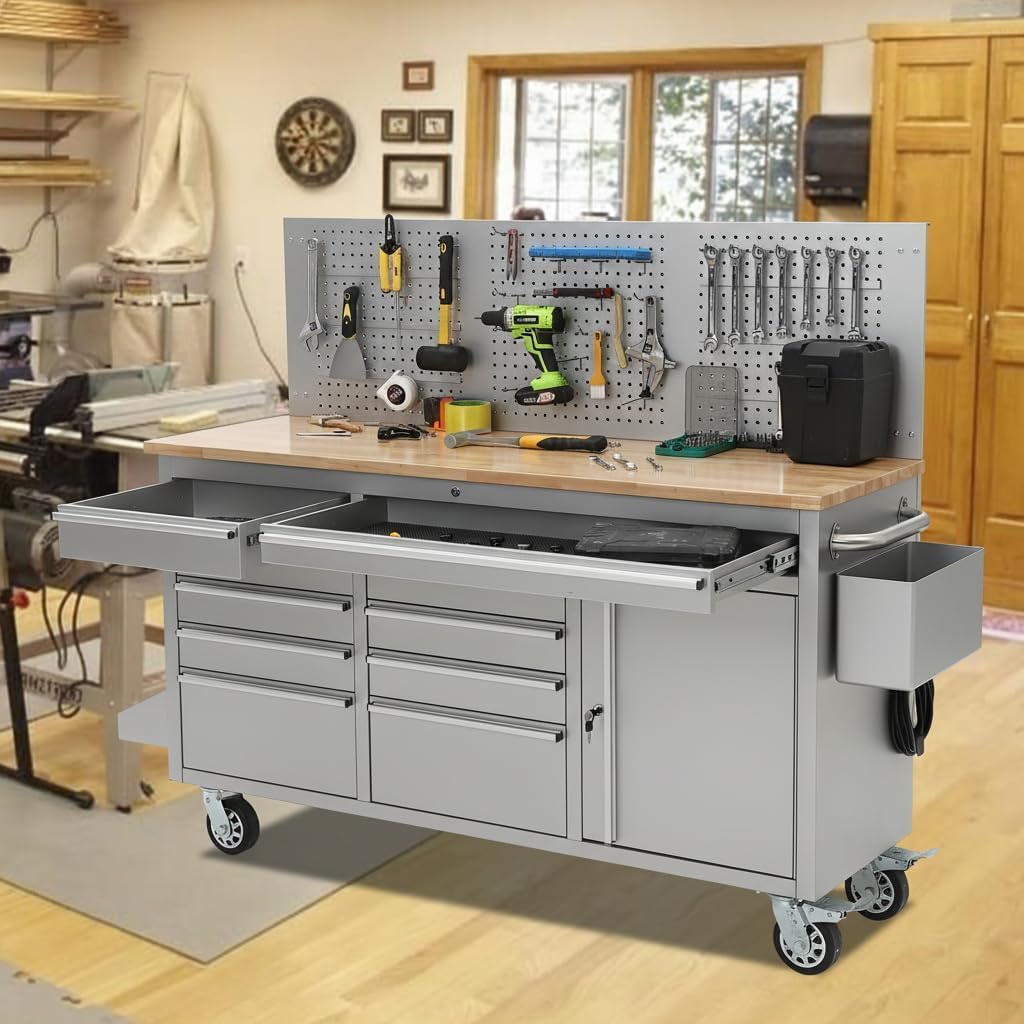 Rolling Heavy‑Duty Garage Workbench Chest