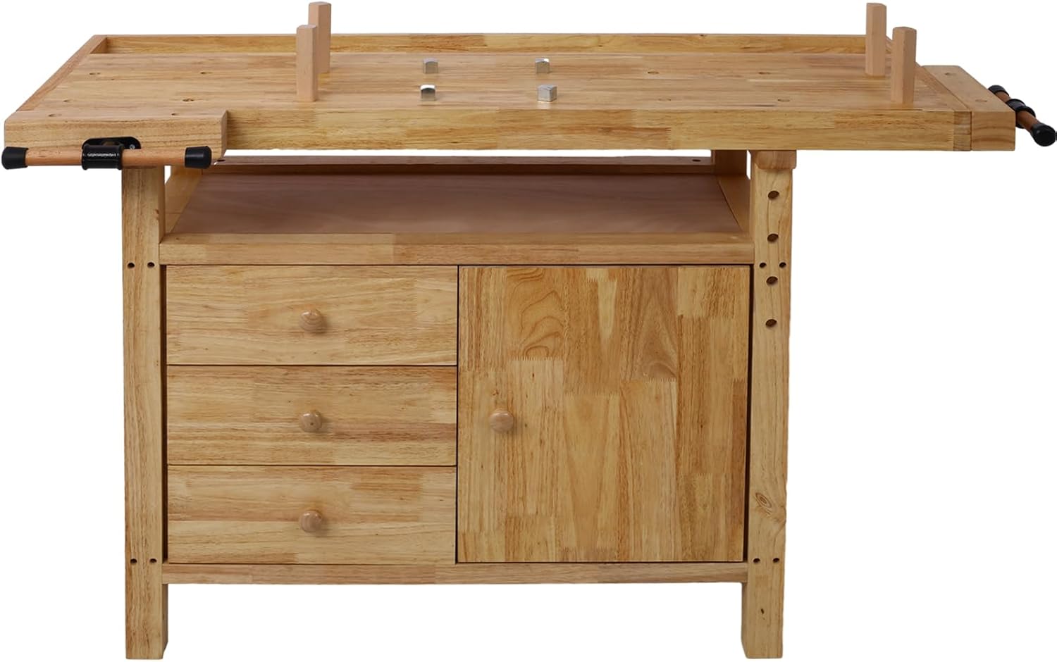 Heavy‑Duty Wooden Garage Storage Workbench