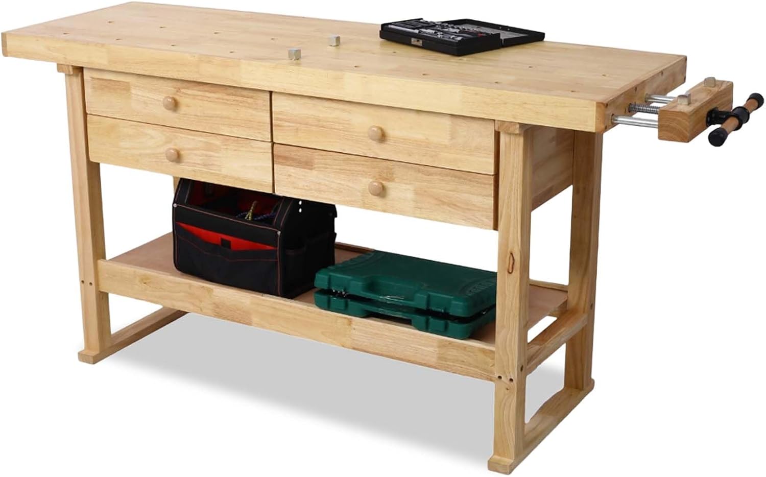 Rubberwood Garage Workshop Storage Workbench