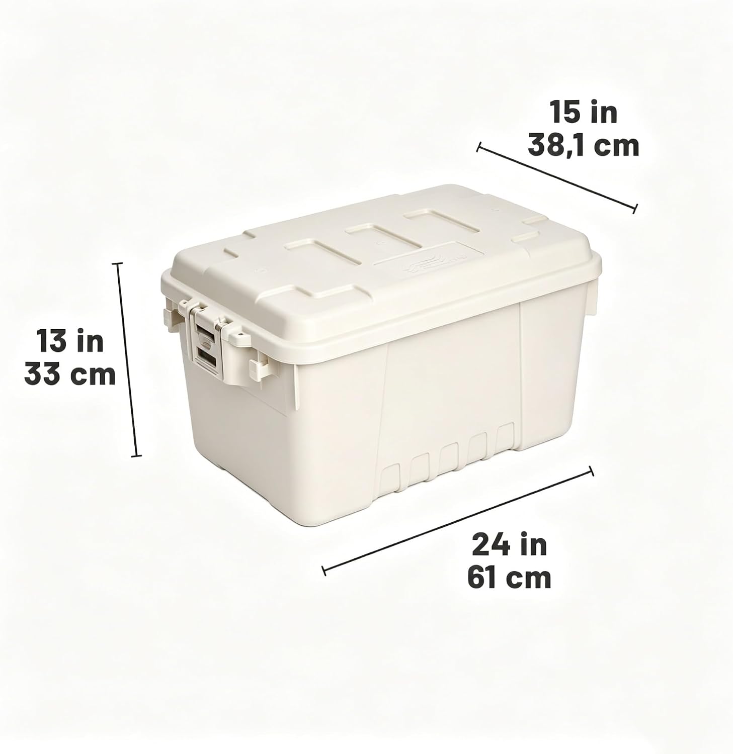 Beige Stackable Plastic Storage Tote Bin