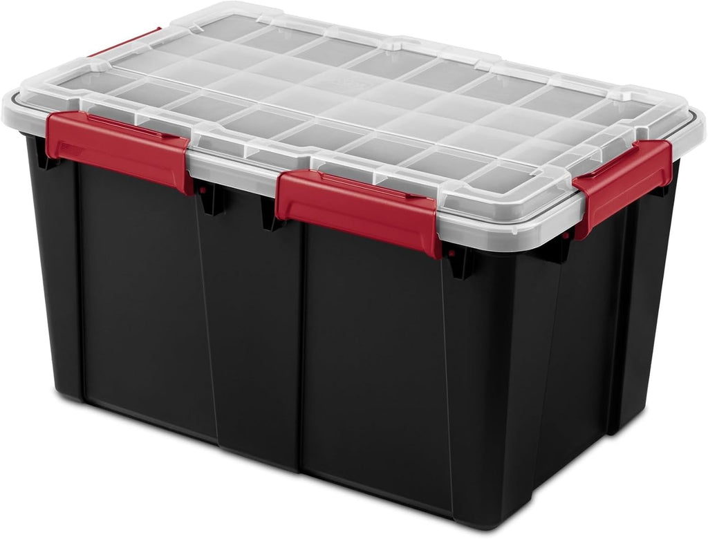 Black Weathertight Plastic Storage Tote Bin