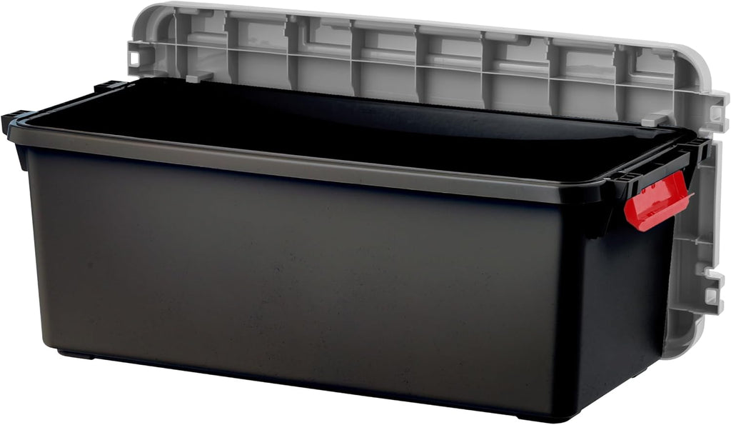 Dark Gray Lockable Plastic Storage Trunk