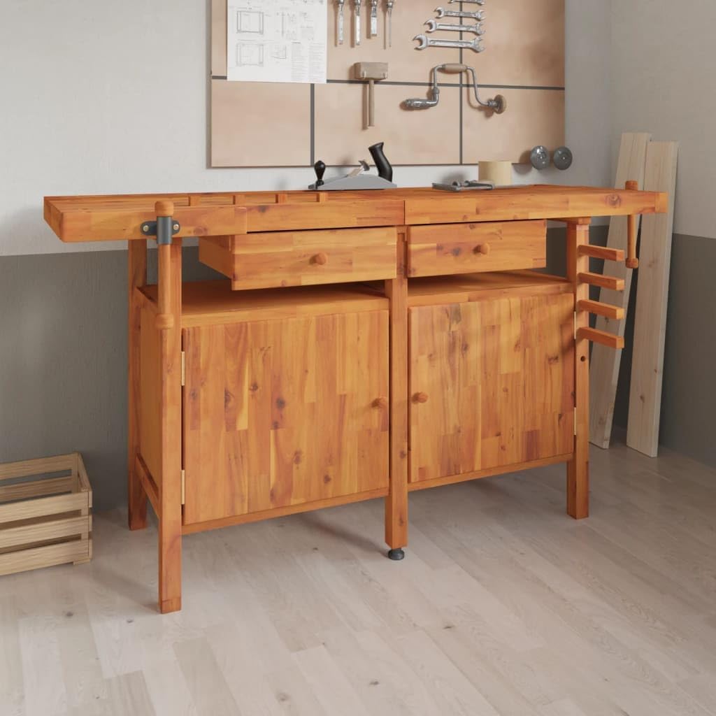 Solid Wood Garage Workshop Workbench Table