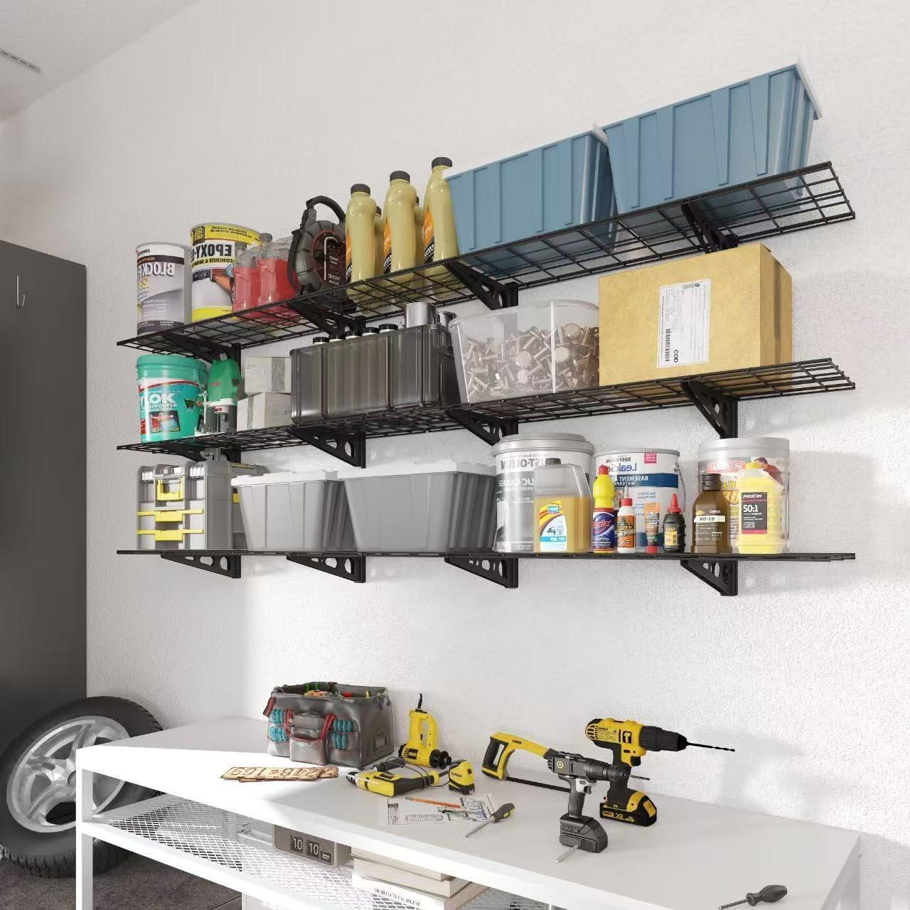 Adjustable Garage Wall Storage Shelving Unit