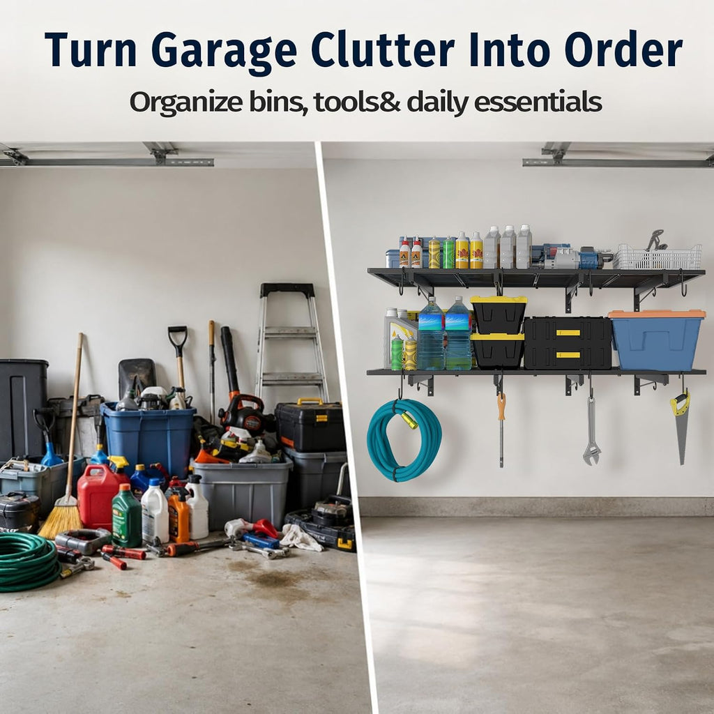 Heavy‑Duty Wall‑Mounted Garage Storage Shelves