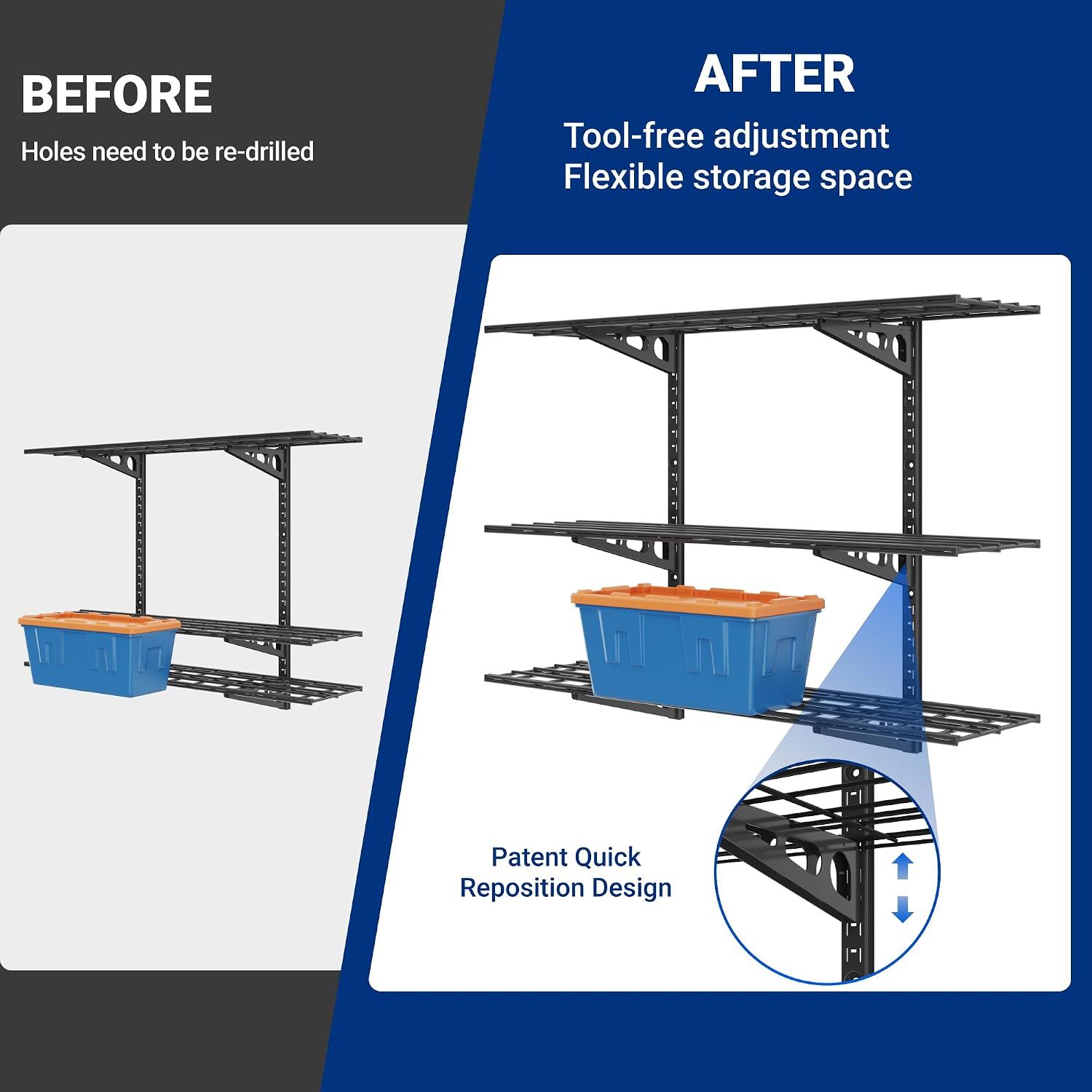 Adjustable Garage Wall Storage Shelving Unit