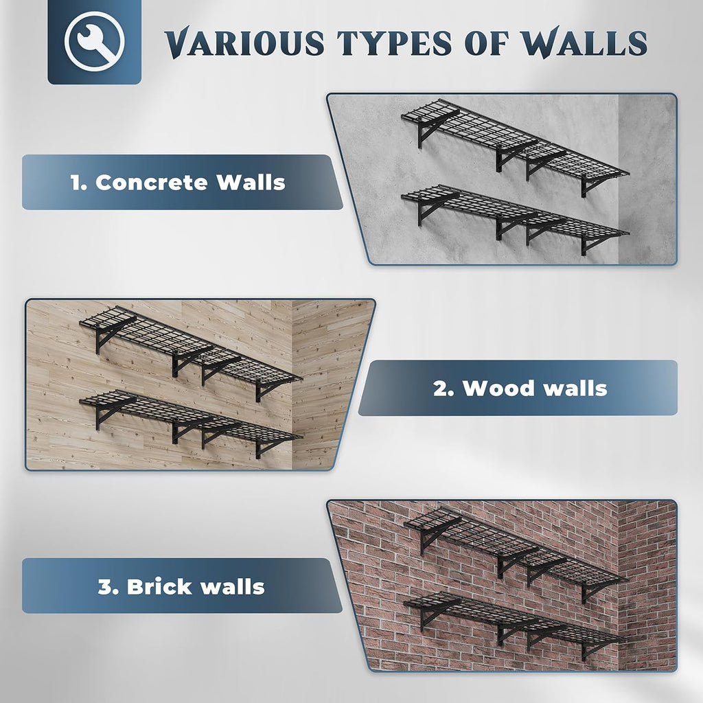 Heavy‑Duty Wall‑Mounted Garage Storage Shelves
