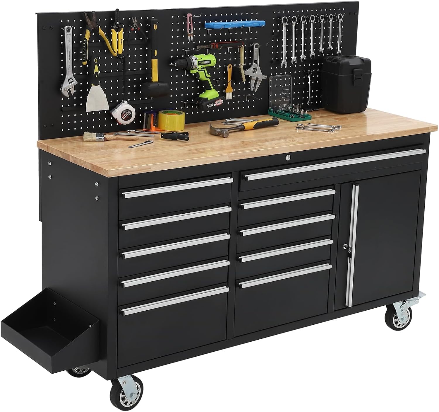 Heavy‑Duty Rolling Garage Tool Workbench Cabinet