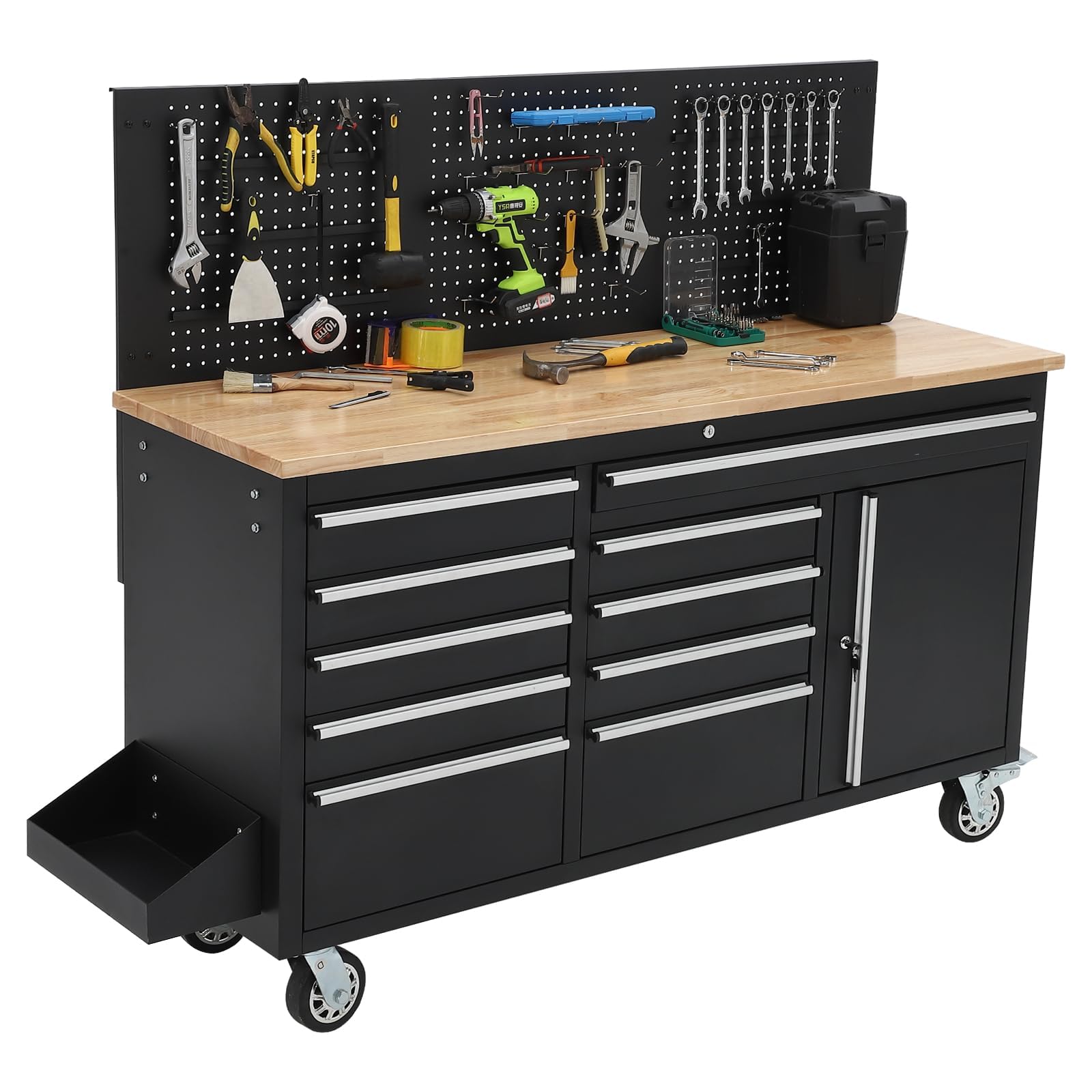 Heavy‑Duty Rolling Garage Tool Workbench Cabinet