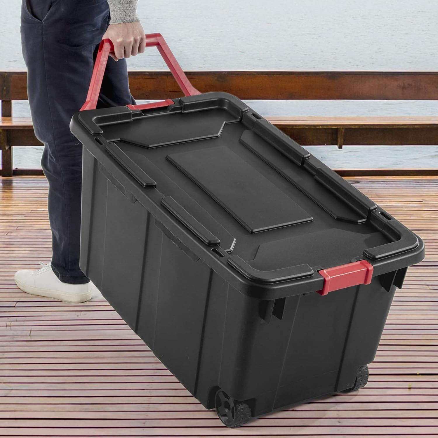 Heavy‑Duty Stackable Plastic Storage Bins