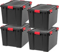 Black‑Red Airtight Plastic Storage Bins