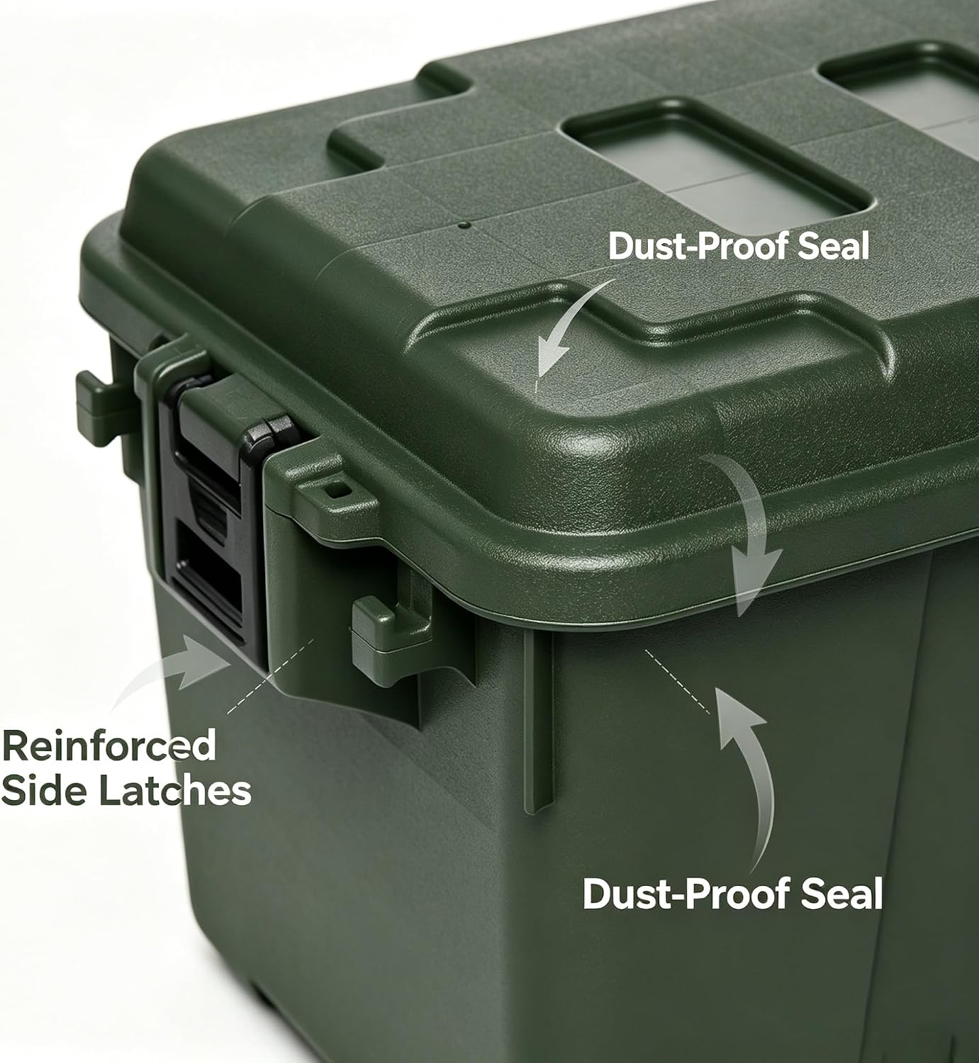 Green Wheeled Lockable Storage Trunk Bin