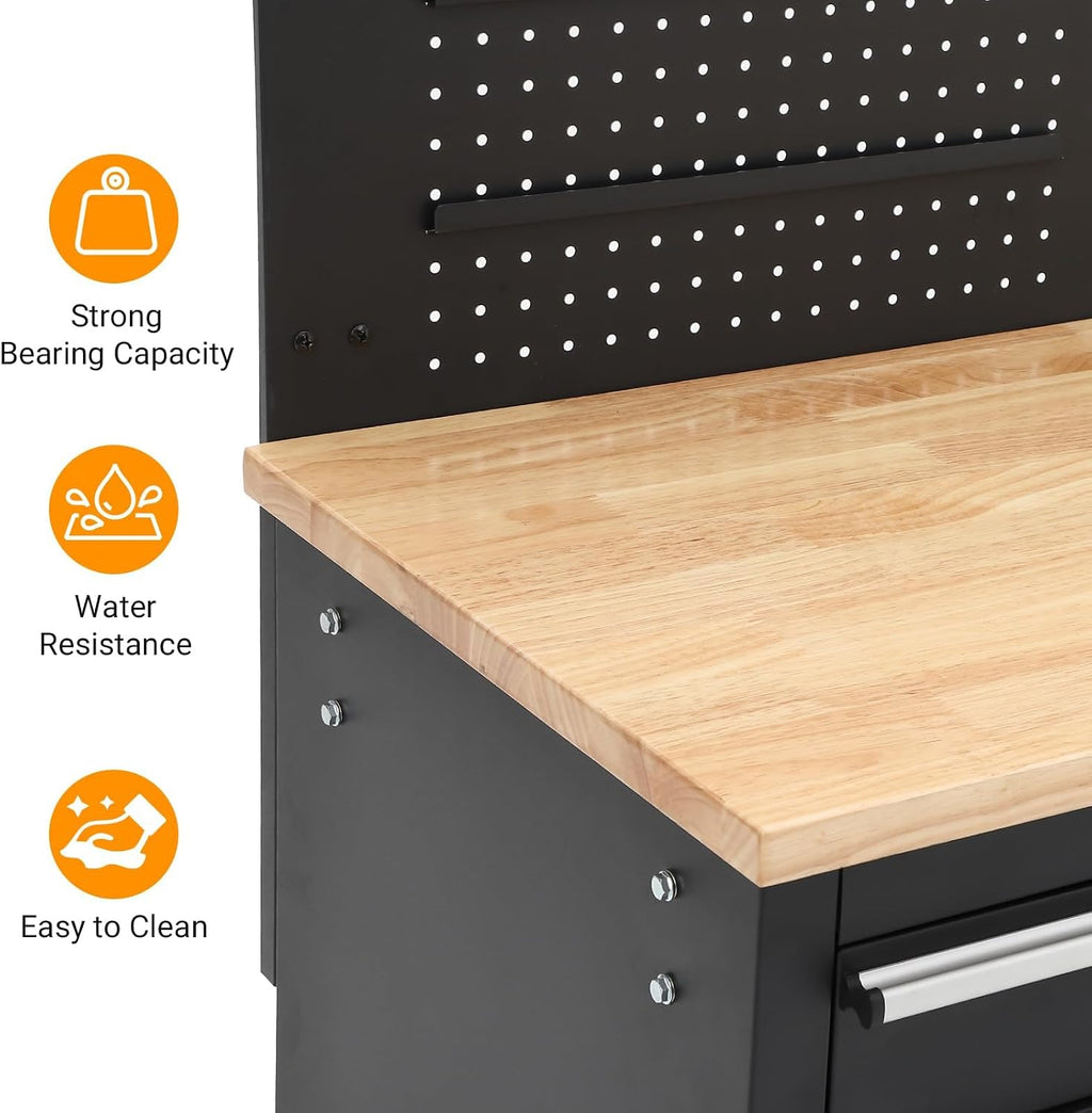 Heavy‑Duty Rolling Garage Tool Workbench Cabinet