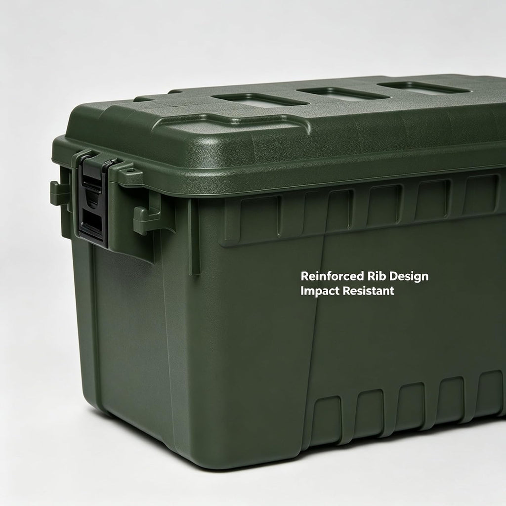 Green Wheeled Lockable Storage Trunk Bin