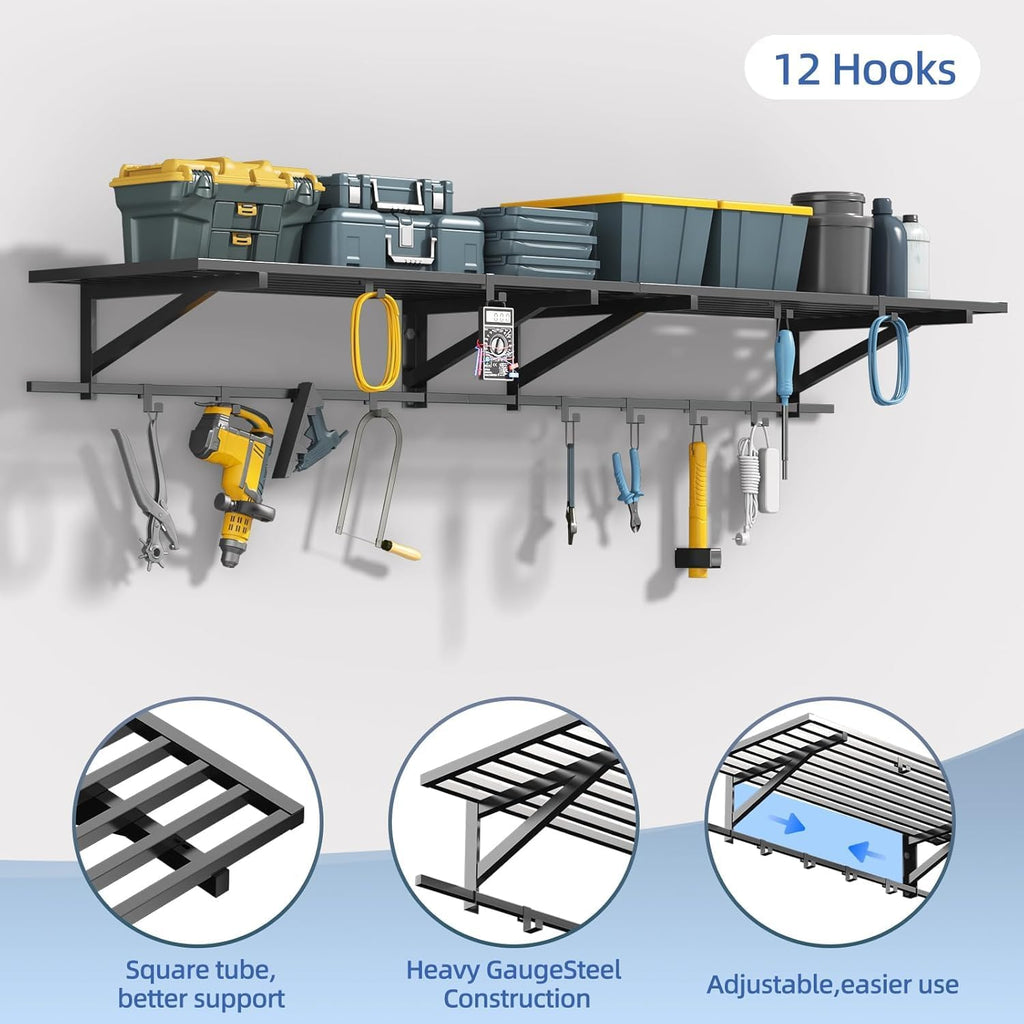 Heavy‑Duty Wall‑Mounted Garage Storage Shelves