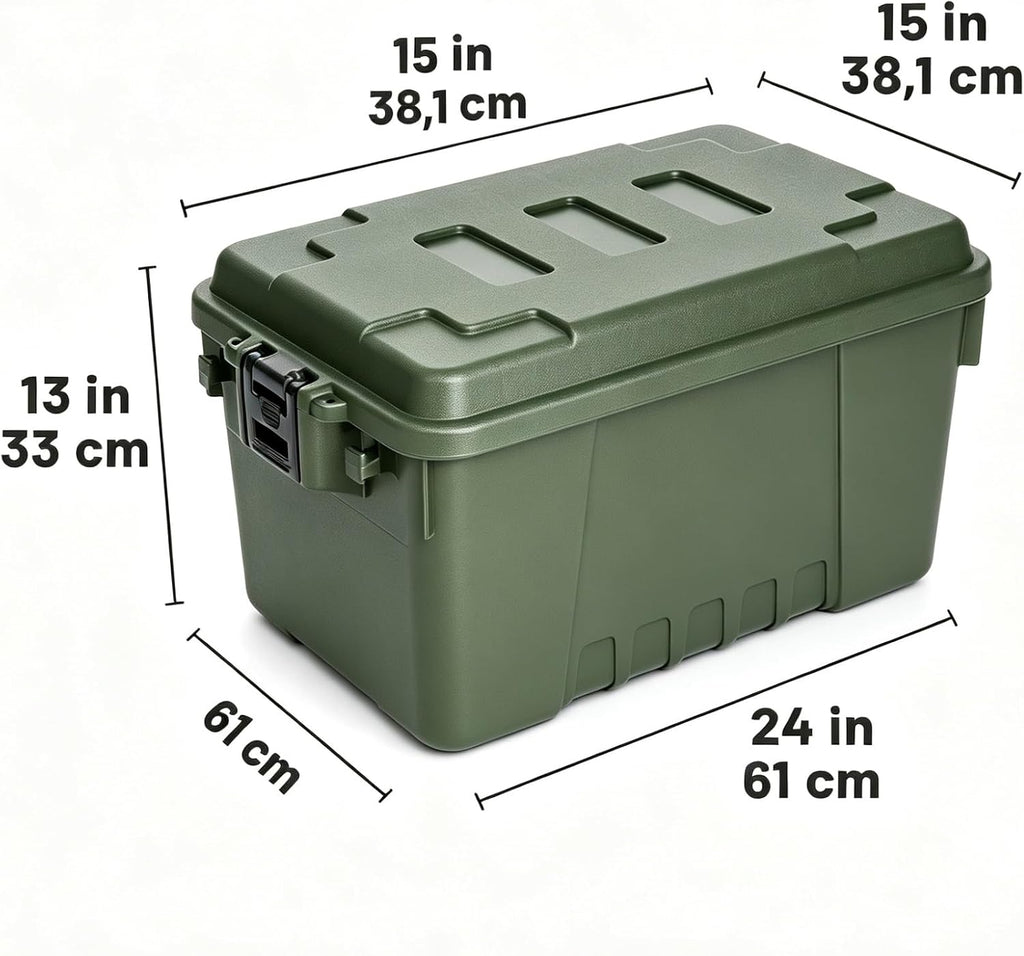 Green Wheeled Lockable Storage Trunk Bin