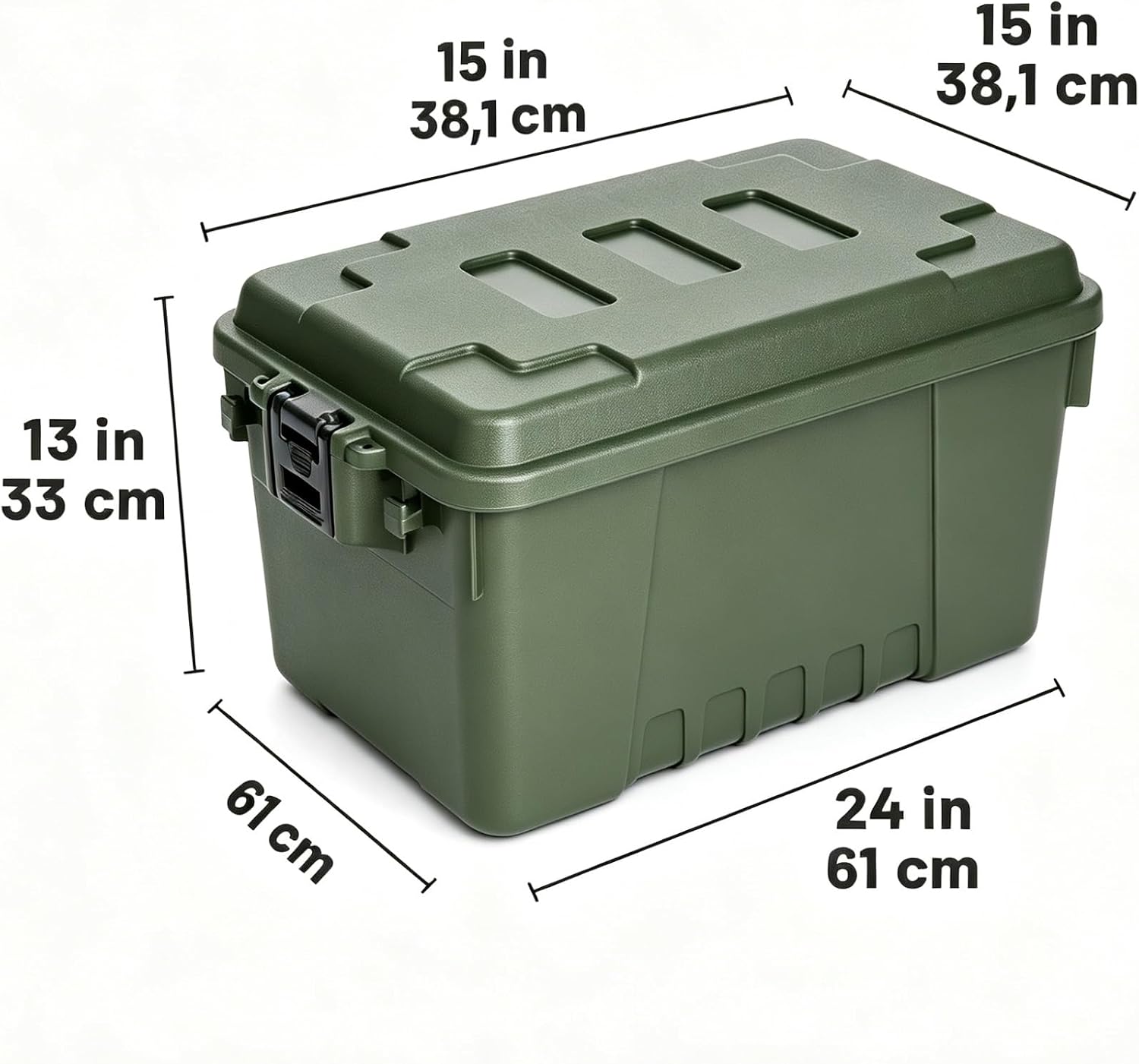 Green Wheeled Lockable Storage Trunk Bin