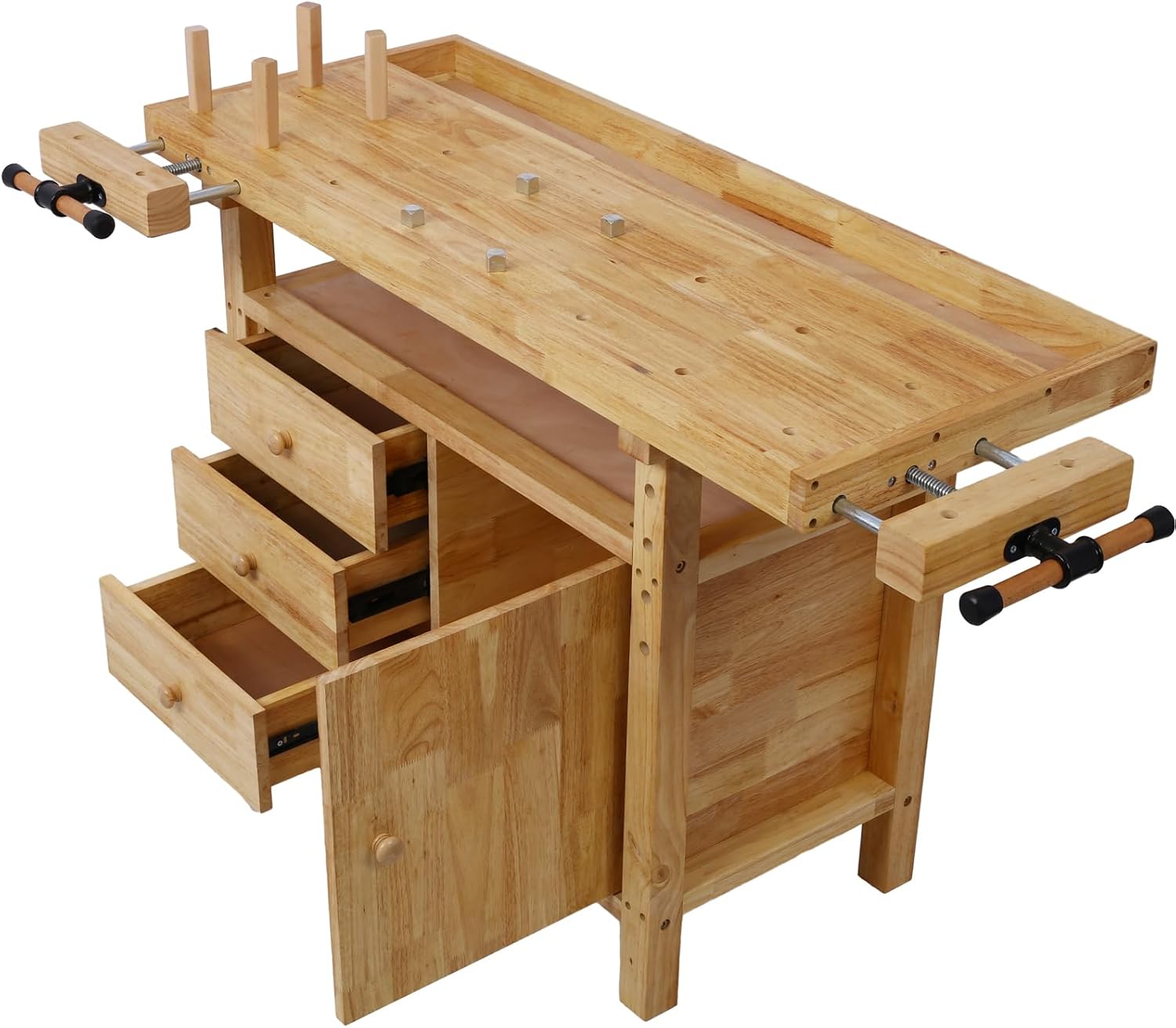 Heavy‑Duty Wood Workshop Workbench Table