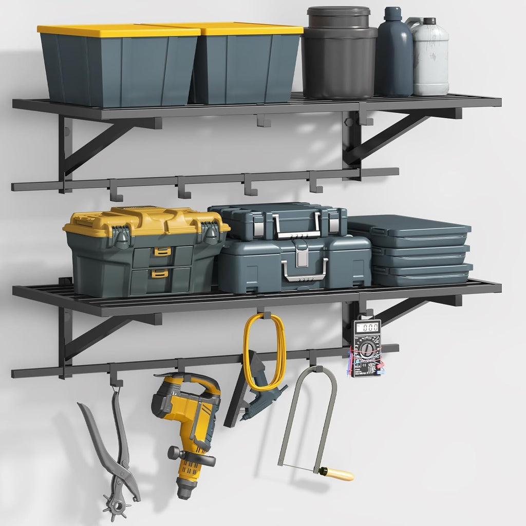 Heavy‑Duty Wall‑Mounted Garage Storage Shelves