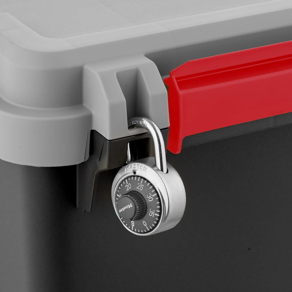 Dark Gray Lockable Plastic Storage Trunk