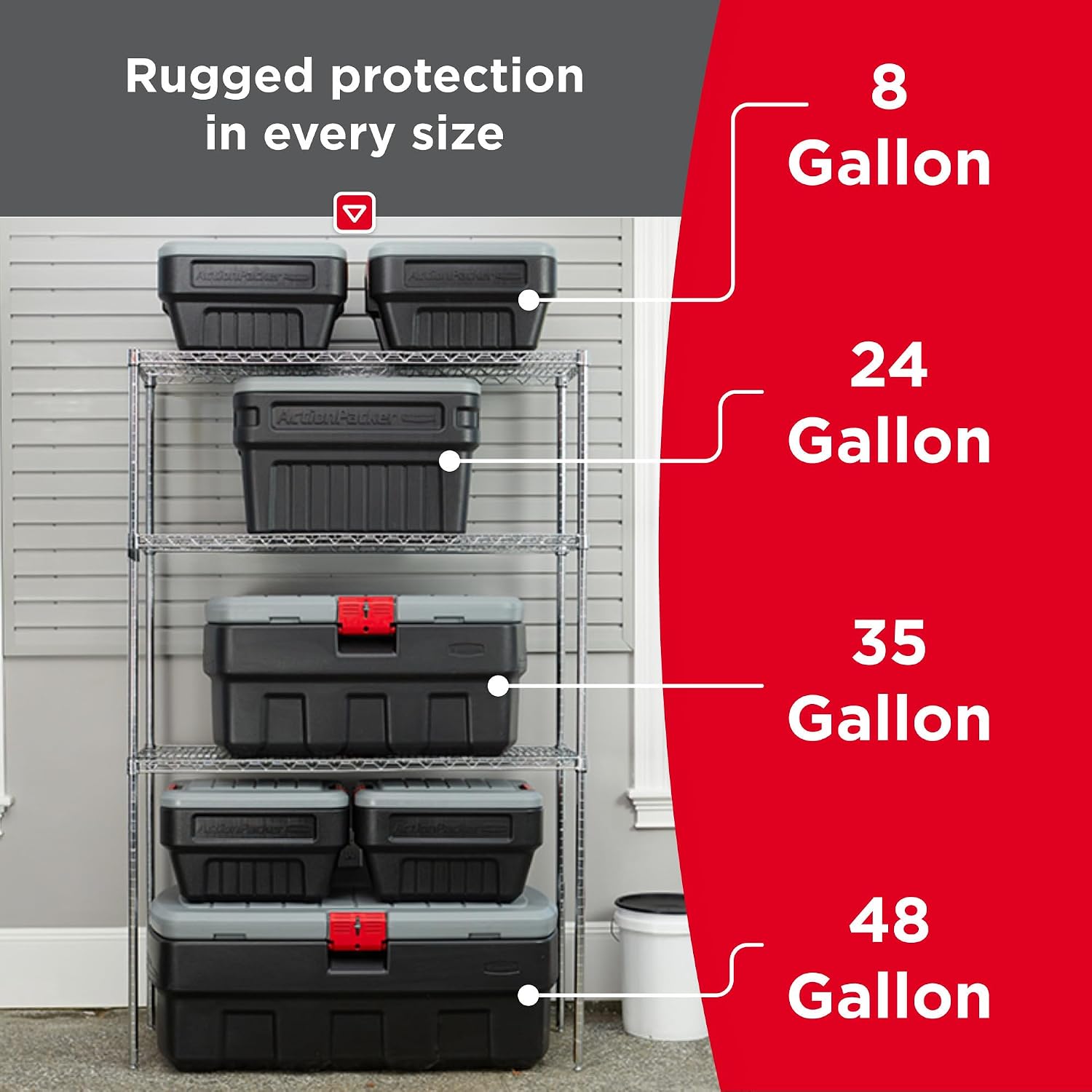 Lockable Black Plastic Storage Container Box