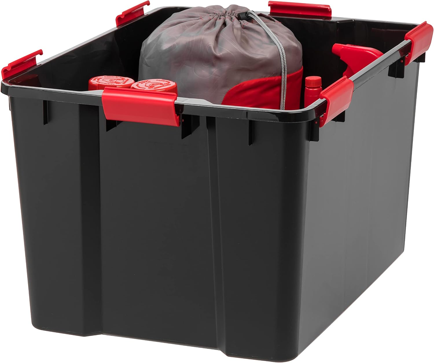 Black‑Red Airtight Plastic Storage Bins