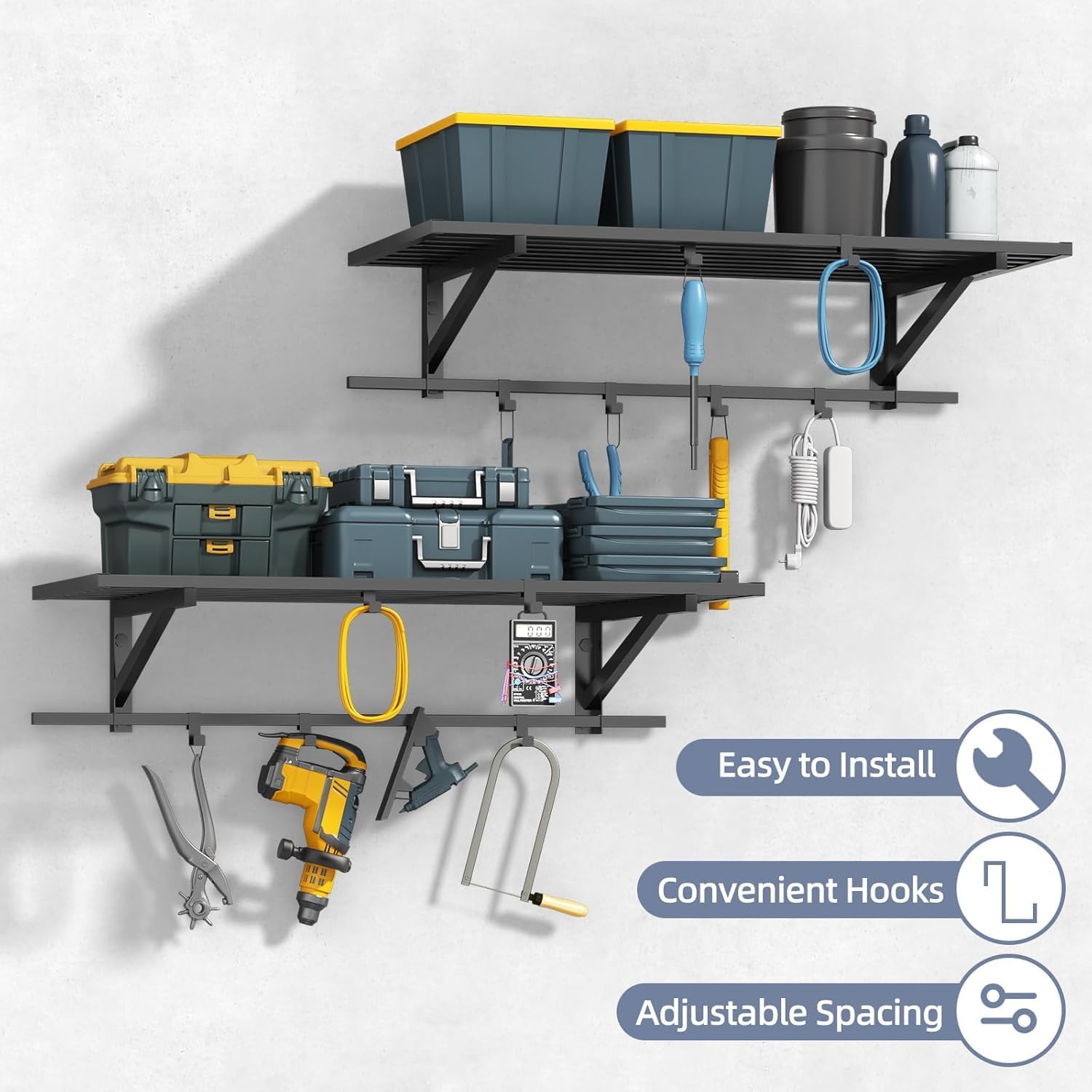 Heavy‑Duty Wall‑Mounted Garage Storage Shelves