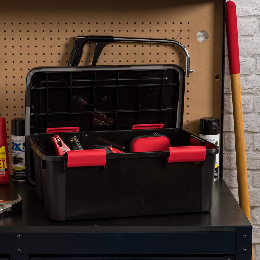 Black‑Red Airtight Plastic Storage Bins
