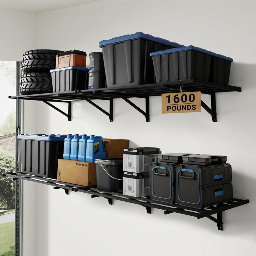 Black Heavy‑Duty Garage Wall Storage Shelving